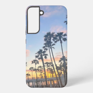 Coque Samsung Galaxy Ciel bleu avec nuages roses Oceanside California
