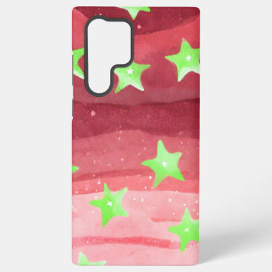 Coque Samsung Galaxy ciel rouge avec des étoiles