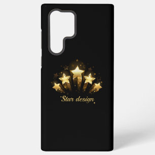 Coque Samsung Galaxy Cinq étoiles d'or en noir