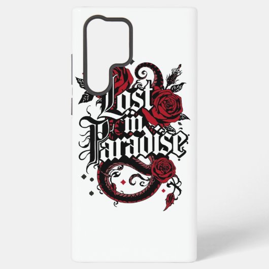 Coque Samsung Galaxy Citation de style tatouage romantique foncé (Verso)