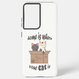 Coque Samsung Galaxy Citation drôle Accueil est où est votre chat