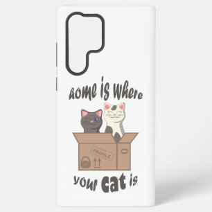 Coque Samsung Galaxy Citation drôle La maison est là où est votre chat