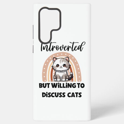 Coque Samsung Galaxy Citation drôle pour amateur de chats introverti (Verso)