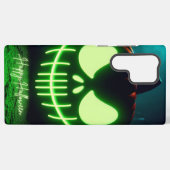 Coque Samsung Galaxy citrouille d'Halloween vert éffrayant (Verso Horizontal)