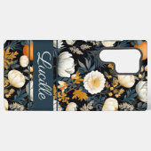 Coque Samsung Galaxy Citrouille élégant et fleurs tombent motif (Verso Horizontal)