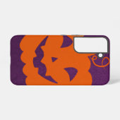 Coque Samsung Galaxy Citrouille orange d'Halloween sur Arrière - plan v (Verso Horizontal)