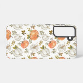 Coque Samsung Galaxy Citrouilles d'aquarelle et Motif d'automne de feui (Verso Horizontal)