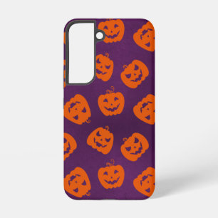 Coque Samsung Galaxy Citrouilles d'Halloween sur fond violet en motif r
