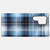 Coque Samsung Galaxy Classic Blue Plaid Motif - Design Tartan tendance (Verso Horizontal)