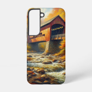 Coque Samsung Galaxy classique, pont couvert d'automne