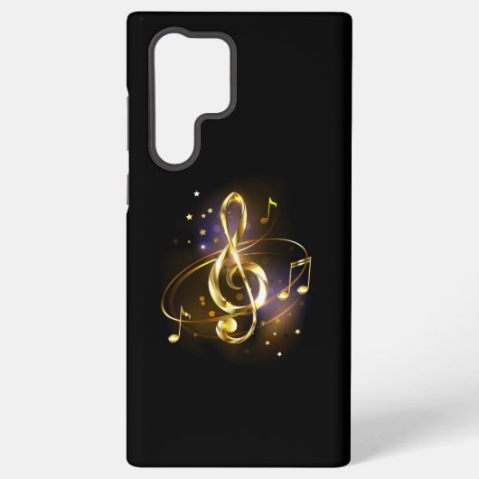 Coque Samsung Galaxy Clé de Sol Musicale en Or (Verso)