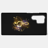 Coque Samsung Galaxy Clé de Sol Musicale en Or (Verso Horizontal)