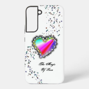 Coque Samsung Galaxy Coeur arc-en-ciel avec étoiles, La magie de l'amou
