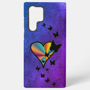 Coque Samsung Galaxy Cœur arc-en-ciel et papillon