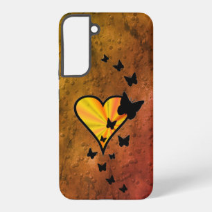 Coque Samsung Galaxy Cœur arc-en-ciel et papillon