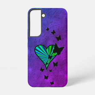 Coque Samsung Galaxy Cœur arc-en-ciel et papillon