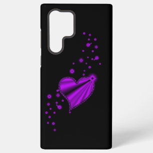 Coque Samsung Galaxy Coeur arc-en-ciel pourpre avec étoiles