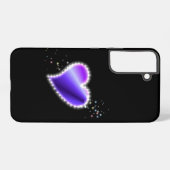 Coque Samsung Galaxy Coeur arc-en-ciel violet avec étoiles sur noir (Verso Horizontal)