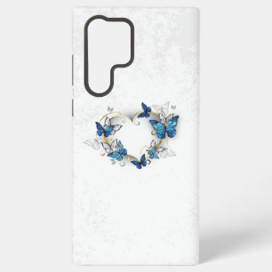 Coque Samsung Galaxy Coeur bijoux avec papillons Morpho