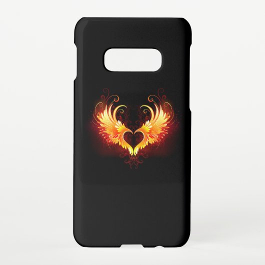 Coque Samsung Galaxy Coeur de feu ange avec ailes (Dos)