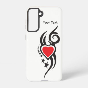 Coque Samsung Galaxy Cœur ornemental vintage avec art de tatouage flora