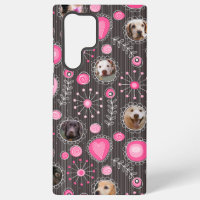 Coeur rose mignon et Flower Chien Maman Photo Coll