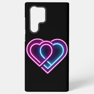 Coque Samsung Galaxy Coeur rose néon/bleu Tasse de la Saint-Valentin