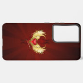 Coque Samsung Galaxy Coeur rouge avec ailes d'or (Côté gauche)