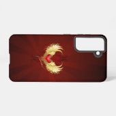 Coque Samsung Galaxy Coeur rouge avec ailes d'or (Verso Horizontal)