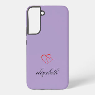 Coque Samsung Galaxy cœur rouge forme fond coloré personnalisé