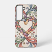 Coque Samsung Galaxy Coeur tissé - Rubans d'art populaire (Verso)