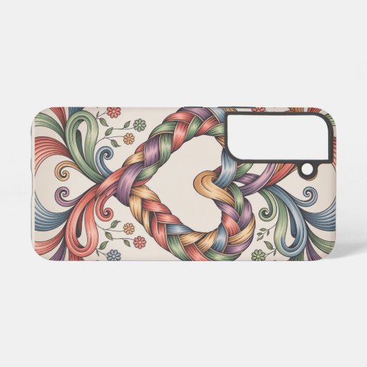 Coque Samsung Galaxy Coeur tissé - Rubans d'art populaire (Verso Horizontal)