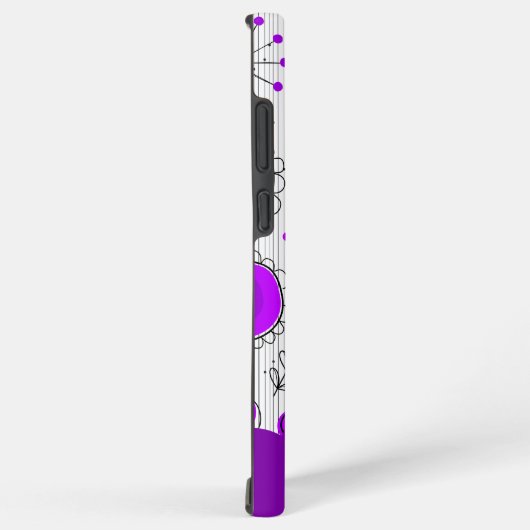 Coque Samsung Galaxy Coeurs blancs violet blanc Whimsical fleurs nom fl (Côté droit)