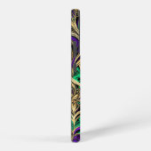 Coque Samsung Galaxy Coeurs Damas & Fleurs Or violet noir Emeraude (Côté droit)