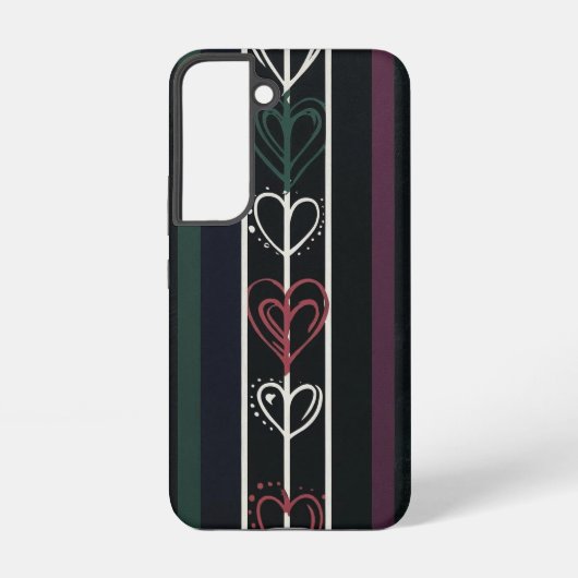Coque Samsung Galaxy Coeurs d'art pop rétro foncé (Verso)