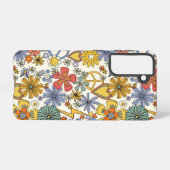 Coque Samsung Galaxy Coeurs de fleurs hippies Super rétro (Verso Horizontal)