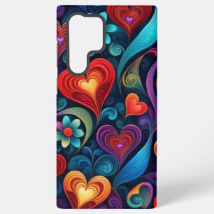 Coque Samsung Galaxy Coeurs et fleurs multicolores