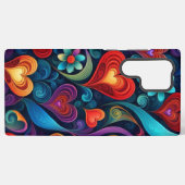 Coque Samsung Galaxy Coeurs et fleurs multicolores (Verso Horizontal)