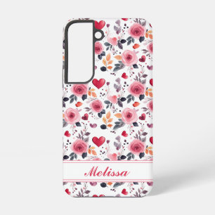 Coque Samsung Galaxy Coeurs Et Roses Roses
