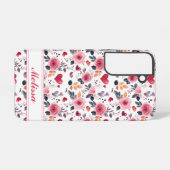 Coque Samsung Galaxy Coeurs Et Roses Roses (Verso Horizontal)