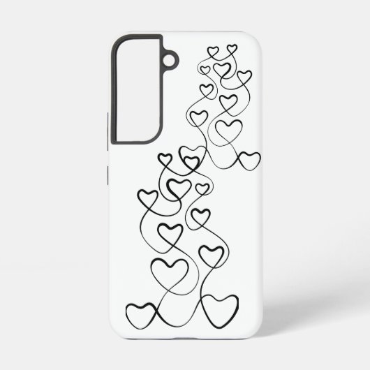 Coque Samsung Galaxy Coeurs noirs sur blanc (Verso)