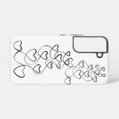 Coque Samsung Galaxy Coeurs noirs sur blanc (Verso Horizontal)