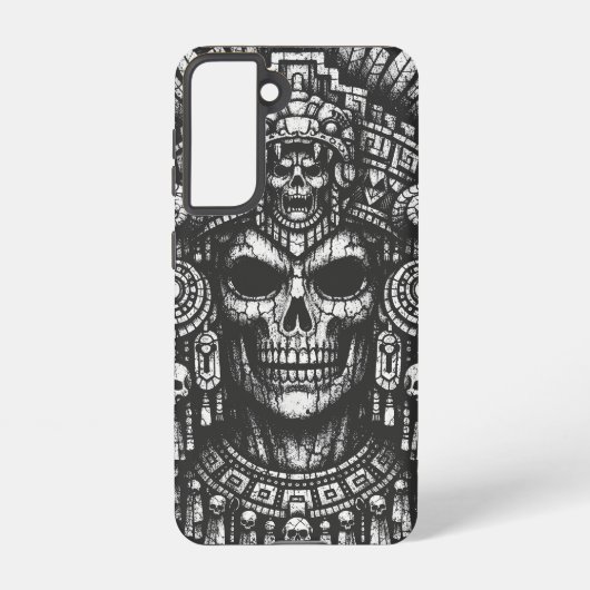 Coque Samsung Galaxy Coiffe de crâne aztèque par BurnsInHell (Verso)