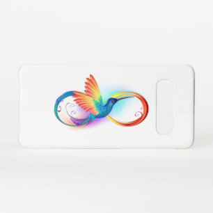 Coque Samsung Galaxy S10 Colibri arc-en-ciel avec symbole Infinity