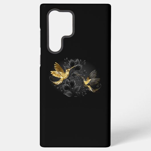 Coque Samsung Galaxy Colibri noir et or (Verso)
