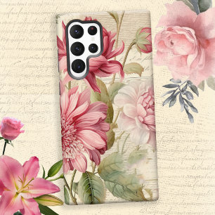Coque Samsung Galaxy Collage floral français antique élégant vintage