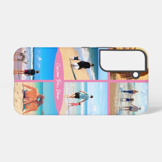 Coque Samsung Galaxy Collage photo personnalisé Texte Samsung ou coque (Verso Horizontal)