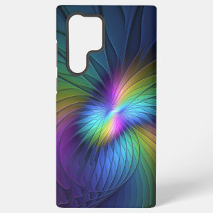 Coque Samsung Galaxy Coloré Avec Bleu Moderne Art Fractal Abstrait