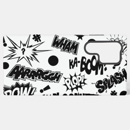 Coque Samsung Galaxy Commandes comiques en noir et blanc (Verso Horizontal)