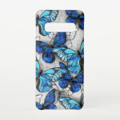 Coque Samsung Galaxy Composition des White and Blue Butterflies (Dos)